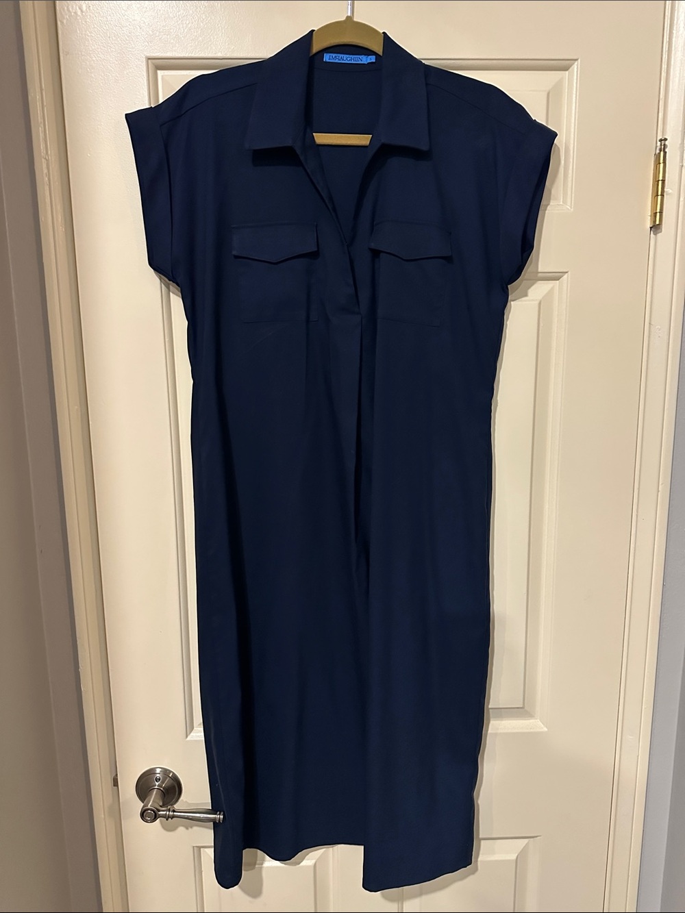 J. McLaughlin Navy Blue Short sleeve Maxi/Midi Dress Small